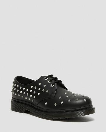 Dr Martens 1461 Stud Wanama Leren Oxford Schoenen Heren Zwart | NL 20LIS